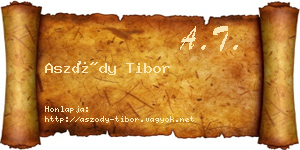 Aszódy Tibor névjegykártya
